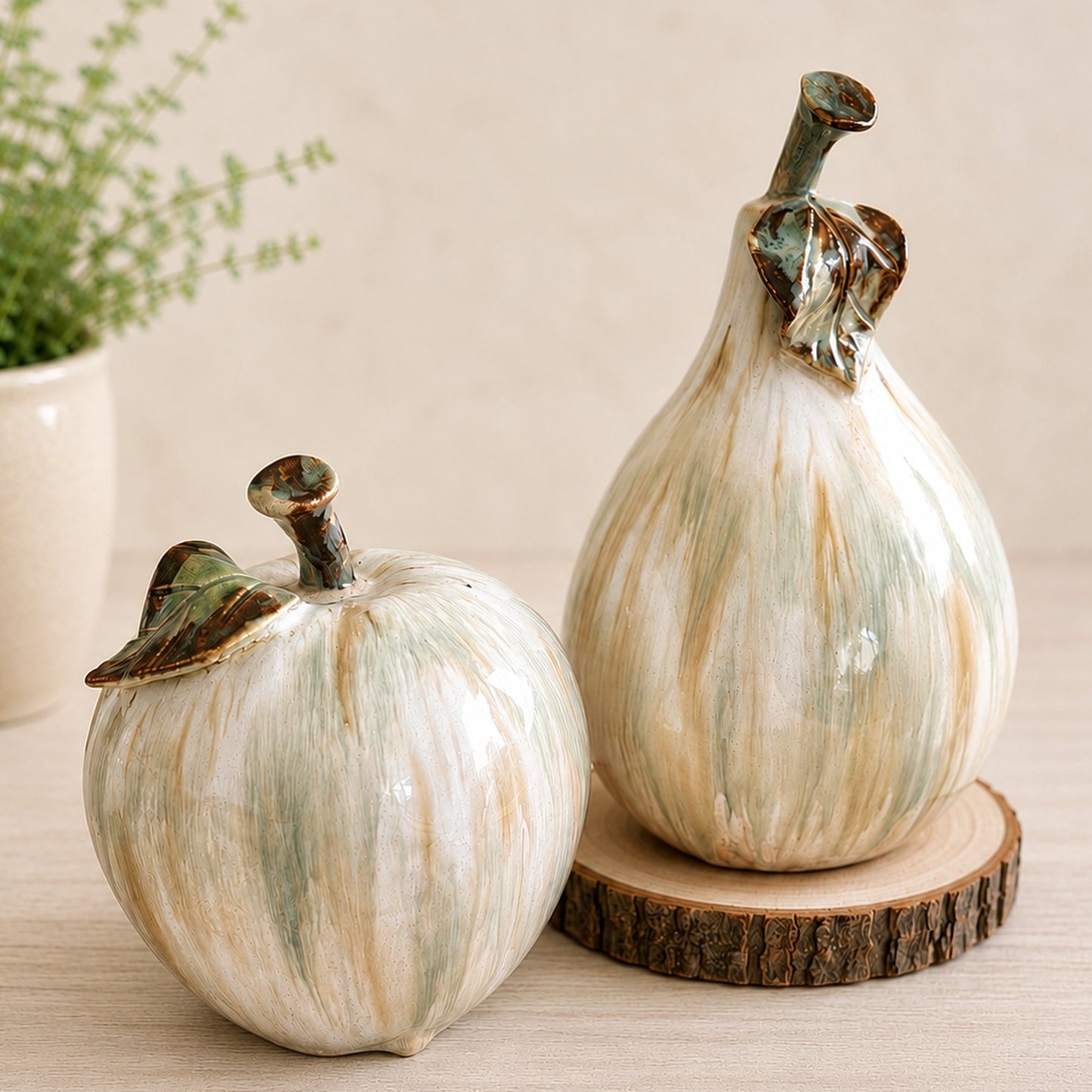 Large Apple & Pear Decorative Set